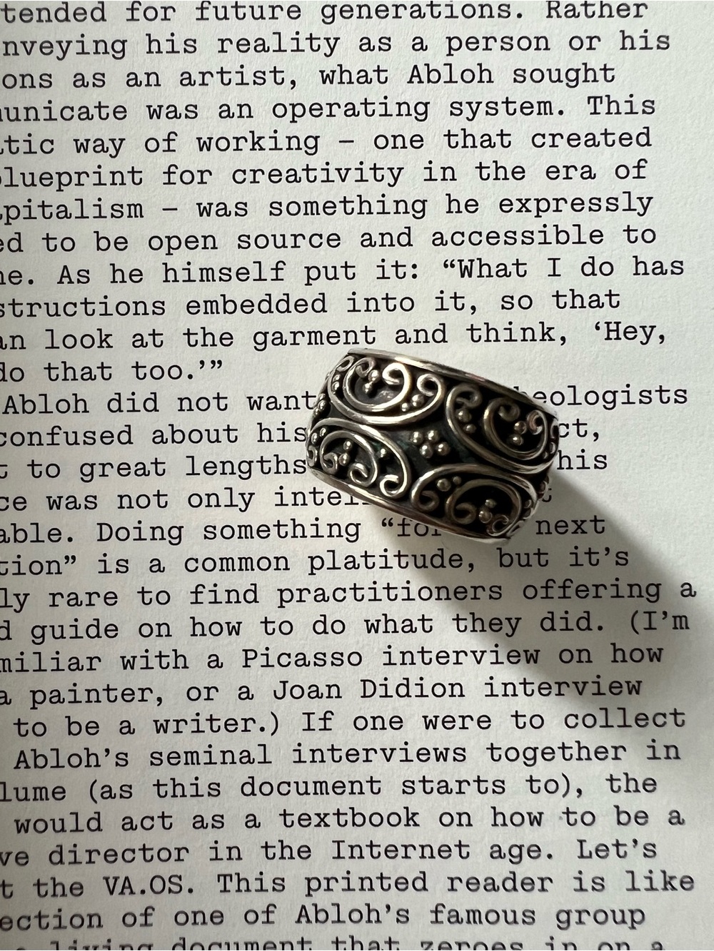 Wide Band Scrollwork 925 Sterling Silver Ring